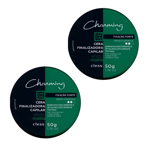 Cera Modeladora Charming Cless Matte Fixação Forte 50g - 2 unidades