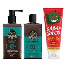 Shampoo e Balm Calico Jack + Sabonete Íntimo Crá Crá Don Alcides