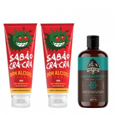 Combo Don Alcides: Shampoo Cabelo 2 em 1 + 2 Sabonetes Íntimos Crá Crá Combo Don Alcides: Shampoo Cabelo 2 em 1 + 2 Sabonetes Íntimos Crá Crá