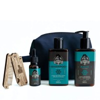 Kit Completo para Cuidados com a Barba Don Alcides Calico Jack | Shampoo, Balm, Óleo e Pente de Madeira