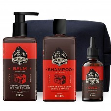 Kit Shampoo Balm Óleo e Nécessaire Don Alcides Barba Negra Kit Shampoo Balm Óleo e Nécessaire Don Alcides Barba Negra