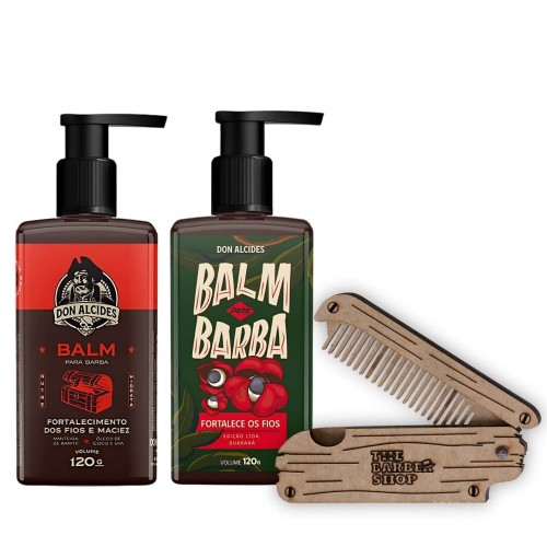 Balm Para Barba - Don Alcides Barba Negra E Guaraná 120g + Pente