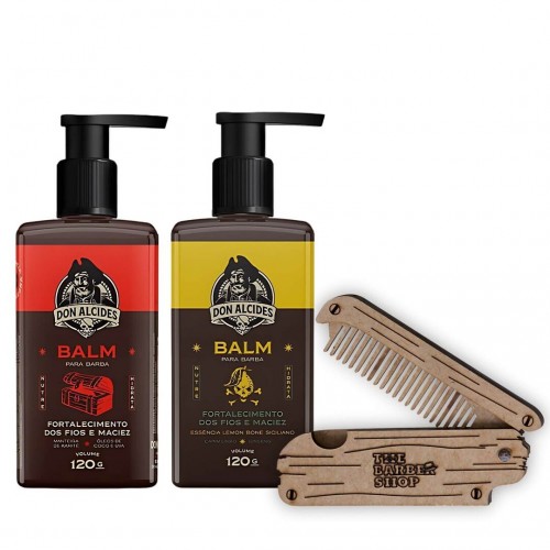 Balm Para Barba - Don Alcides Barba Negra E Lemon Bone 120g + Pente
