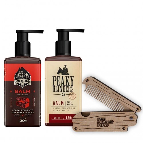 Balm Para Barba - Don Alcides Barba Negra E Peaky Blinders 120g + Pente