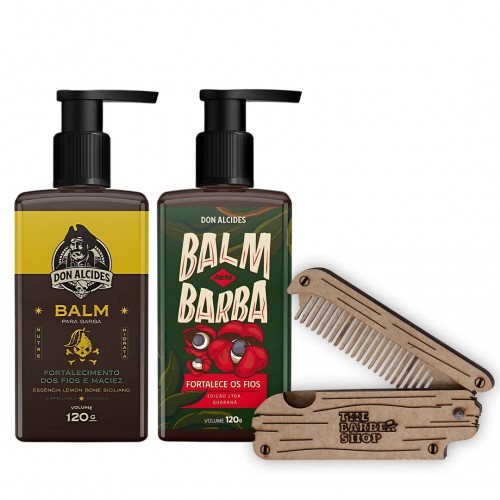 Balm Para Barba - Don Alcides Lemon Bone E Guaraná 120g + Pente
