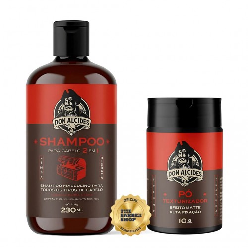 Shampoo para Cabelo 2 Em 1 + Pomada Em Pó 10g Don Alcides Barba Negra