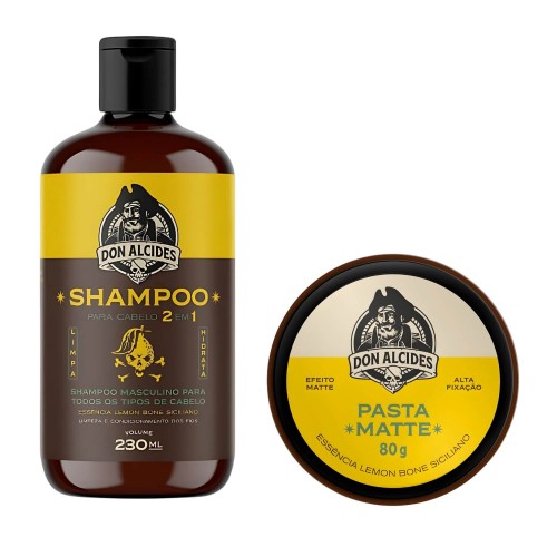 Kit Shampoo 2 em 1 e Pomada Don Alcides Lemon Bone