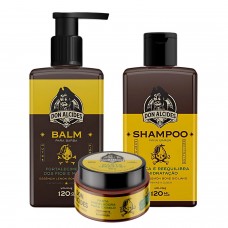 Kit Shampoo Balm Barba e Pomada Don Alcides Lemon Bone Kit Shampoo Balm Barba e Pomada Don Alcides Lemon Bone