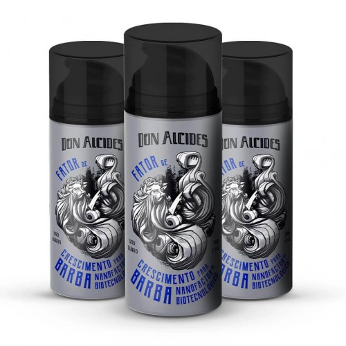 Pack com 3 Fator de Crescimento para Barba Don Alcides Nanofactor IGF