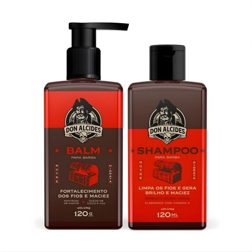 Kit Barba Shampoo e Balm Don Alcides Barba Negra Kit Barba Shampoo e Balm Don Alcides Barba Negra