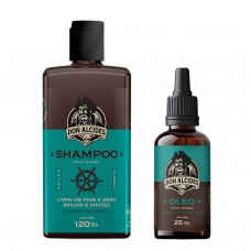 Combo Don Alcides Calico Jack: Shampoo Purificante e Óleo de Barba
