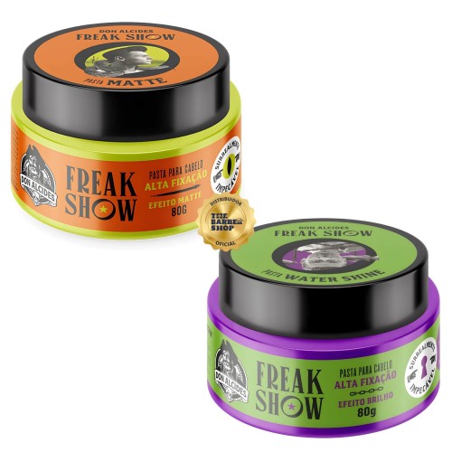 Kit Pomadas Don Alcides Freak Show: Efeito Matte e Brilho 80g