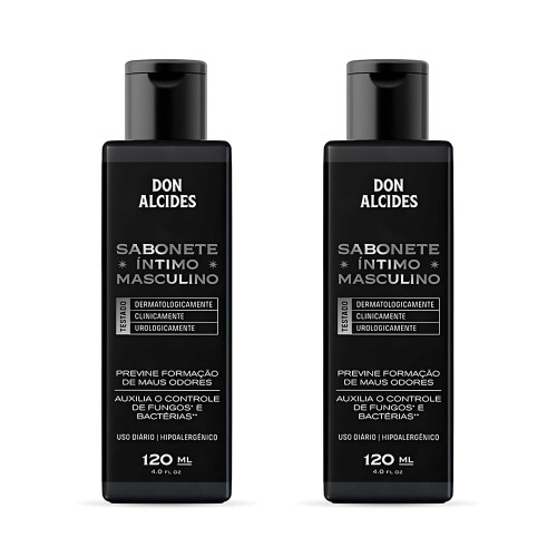 Kit 2 Sabonetes Íntimos Masculinos Don Alcides Sem Perfume 120ml Kit 2 Sabonetes Íntimos Masculinos Don Alcides Sem Perfume 120ml
