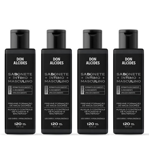 Kit 4 Sabonetes Íntimos Don Alcides Sem Perfume 120ml Kit 4 Sabonetes Íntimos Don Alcides Sem Perfume 120ml