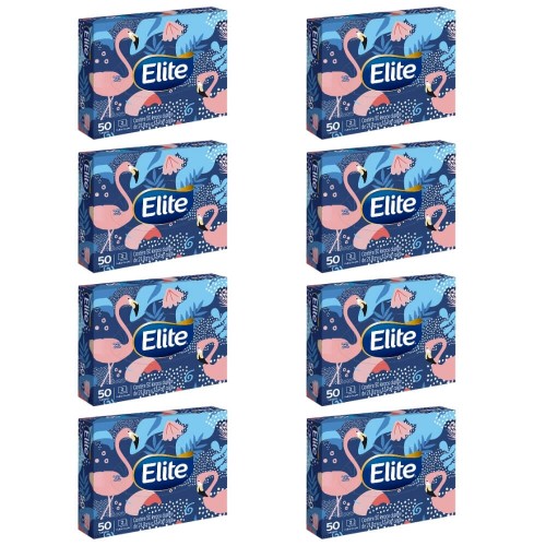 Lenço de Papel Softy's Elite Folha Dupla com 50fls - 8 unidades