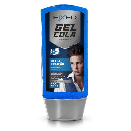 Gel Cola para Cabelo Fixed 200g Azul Ultra Fixação Sem álcool