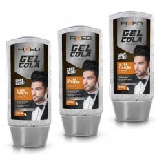Gel Cola para Cabelo Fixed 200g Incolor Ultra Fixação - 3 unidades