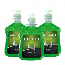 Gel Fixador Para Cabelo Fixed N.4 Green Fix Verde 250g - Fixação Média - 3un