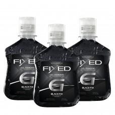 Gel Fixador Para Cabelo Fixed N.6 Dark Fix 250g - Fixação Média - 3 un