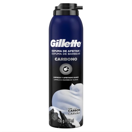Espuma de Barbear Gillette Carbono Carvão Ativado 150g Espuma de Barbear Gillette Carbono Carvão Ativado 150g