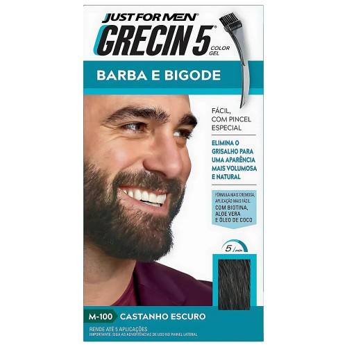Tintura Color Gel Grecin 5 Barba e Bigode Castanho Escuro M100
