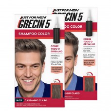 Shampoo Tonalizante Grecin 5 Castanho Claro H-25 - Kit 2 un