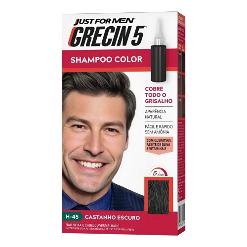 Shampoo Color Tonalizante Grecin 5 Castanho Escuro H-45
