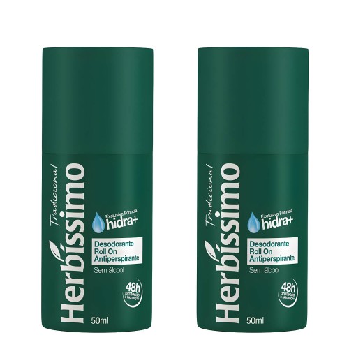 Kit 2 Desodorante Roll On Herbíssimo Tradicional 50ml