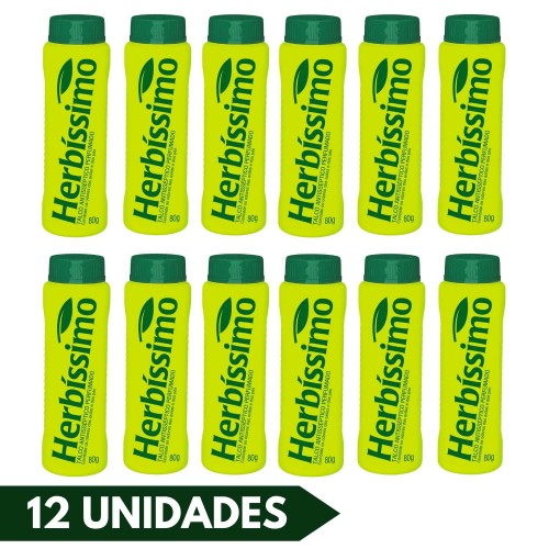 Talco Antisséptico Herbíssimo Perfumado Adulto 80g Kit 12un Talco Antisséptico Herbíssimo Perfumado Adulto 80g Kit 12un