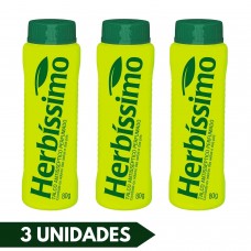 Kit 3 Talco Antisséptico Herbíssimo Perfumado Adulto 80g