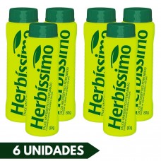 Kit 6 Talcos Antisséptico Herbíssimo Perfumado Adulto 80g