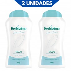 Kit 2 Talco Perfumado Herbíssimo Sensitive Extra Suave 100g
