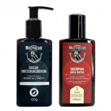 Kit Balm Escurecedor Tonalizante de Barba e Cabelo + Shampoo de Barba Muchacho Classic
