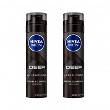 Kit 2 Espumas de Barbear Nivea Men Deep Carvão Ativado 200ml Kit 2 Espumas de Barbear Nivea Men Deep Carvão Ativado 200ml