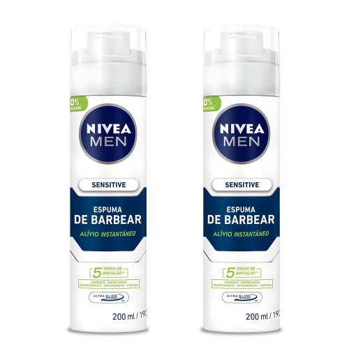 Espuma de Barbear Nivea Men Sensitive 200ml - 2 unidades