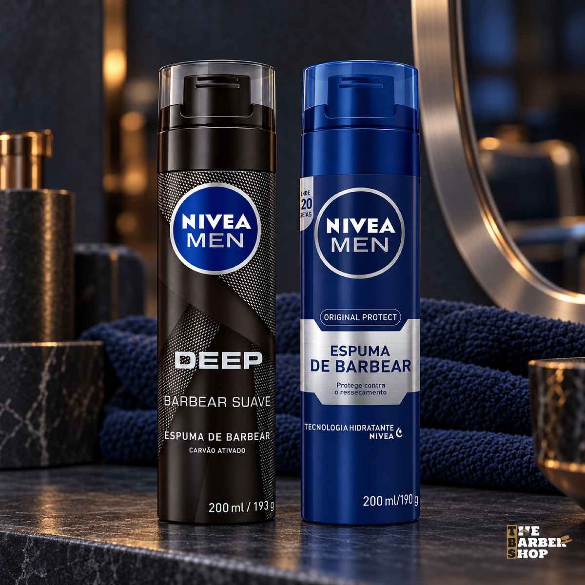 Kit 2 Espumas de Barbear Nivea Men: Deep e Original Protect 200ml Kit 2 Espumas de Barbear Nivea Men: Deep e Original Protect 200ml