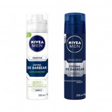 Kit 2 Espumas de Barbear Nivea Men: Sensitive e Original Protect 200ml Kit 2 Espumas de Barbear Nivea Men: Sensitive e Original Protect 200ml