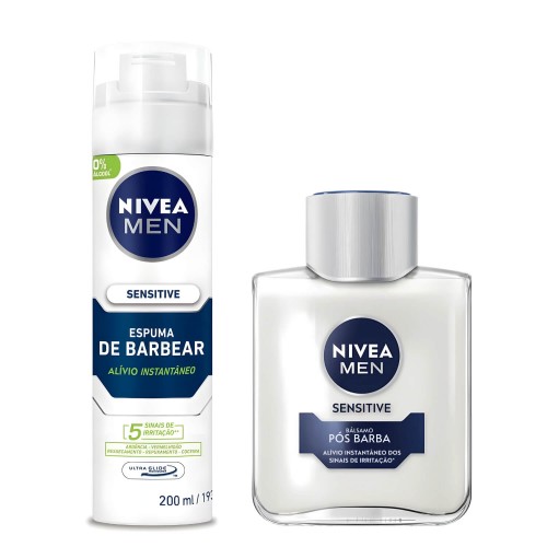 Kit Espuma de Barbear + Pos Barba Nivea Men Pele Sensivel