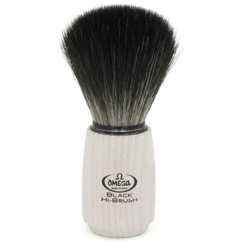 Pincel De Barbear Omega Fibras Sintéticas Hi-Brush Black 0196711 Efeito Texugo