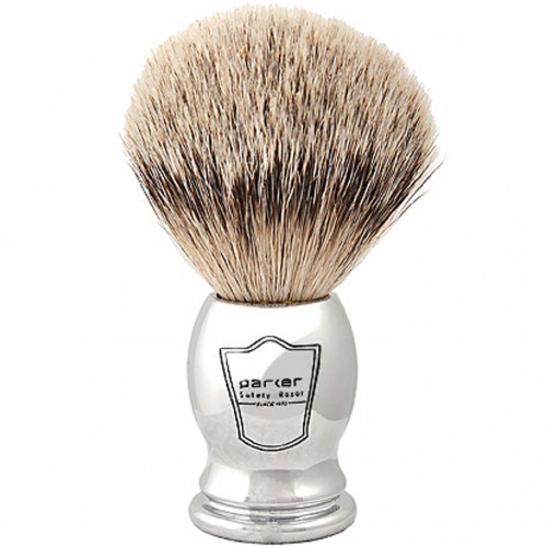 Pincel De Barbear Parker Texugo Silvertip CHST Com Suporte