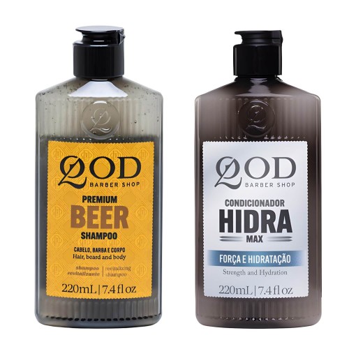 Kit Cabelo Masculino QOD: Shampoo Beer + Condicionador Hidra Max