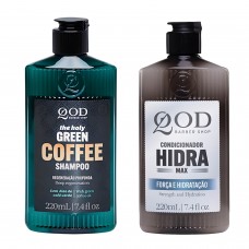 Kit QOD Masculino: Shampoo Green Coffee + Condicionador Hidra Max