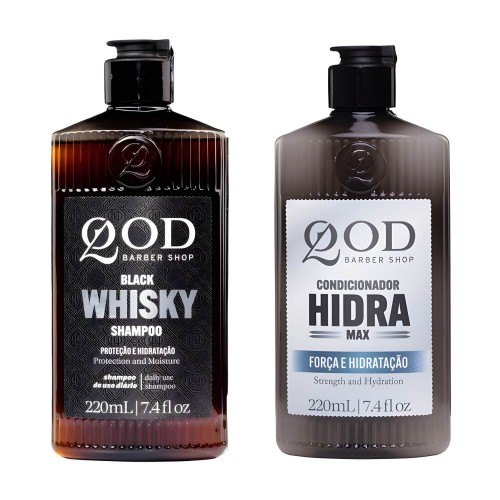 Kit Cabelo Masculino QOD: Shampoo Whiskey + Condicionador Hidra Max
