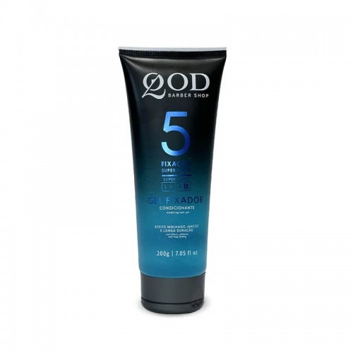 Gel para Cabelo QOD BARBER SHOP Fixação Super Forte N. 5 200g