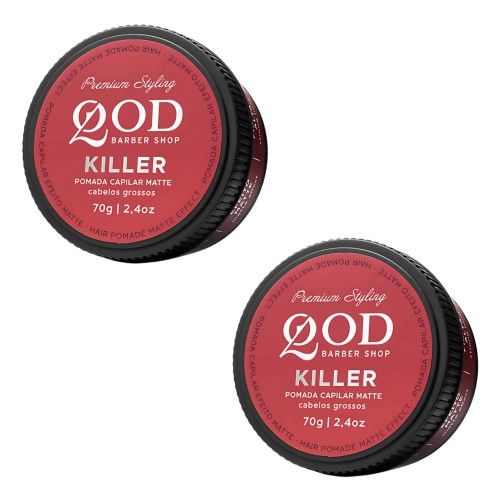 Kit 2 Pomadas Killer Alta Fixação Efeito Matte - Qod Barber Shop