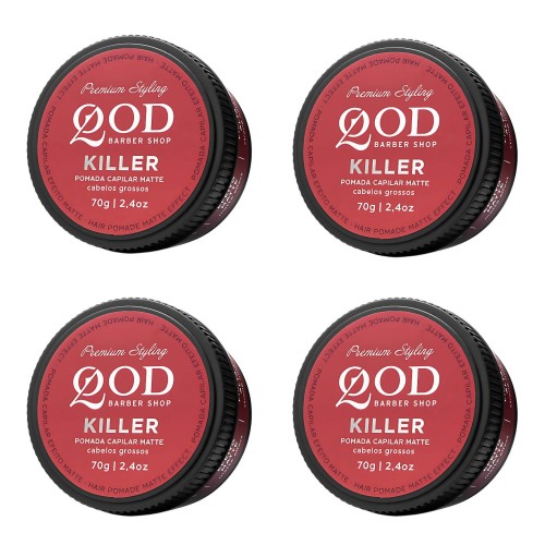 Kit 4 Pomadas Killer Alta Fixação - QOD Barber Shop