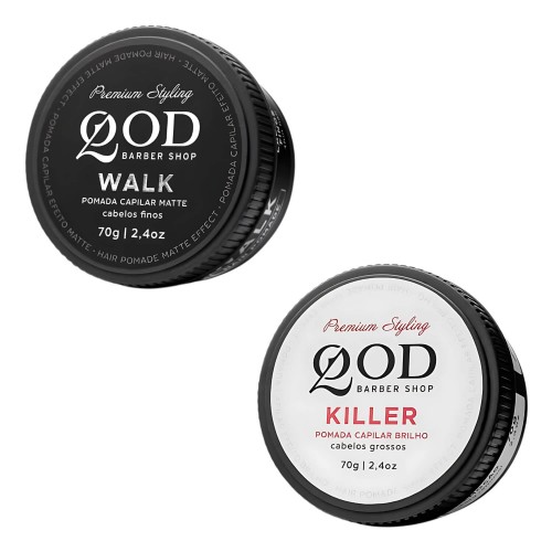 Kit 2 Pomadas QOD: Walk Efeito Matte + Killer Brilho 70g