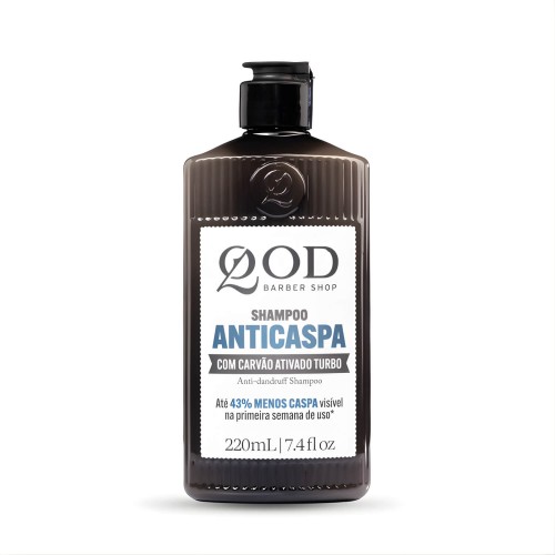 Shampoo para Cabelo QOD Anticaspa Carvão Ativado Turbo 220ml