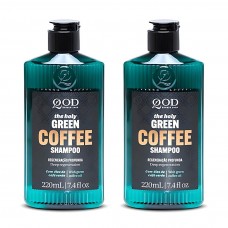 Kit 2 Shampoos QOD Holy Green Coffee Energizante 220ml