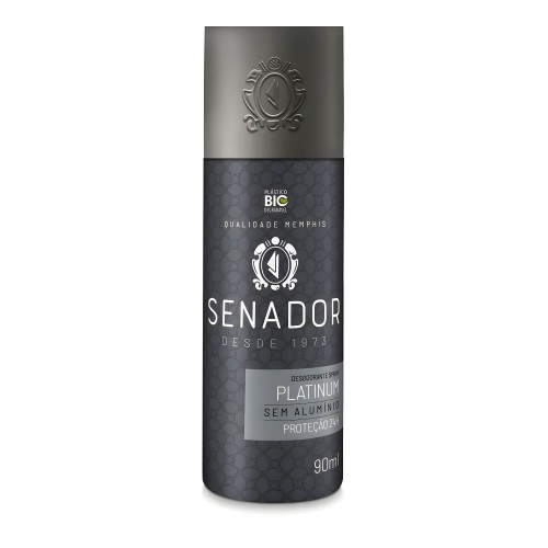 Desodorante Spray Senador Platinum 90ml - Proteção 24h